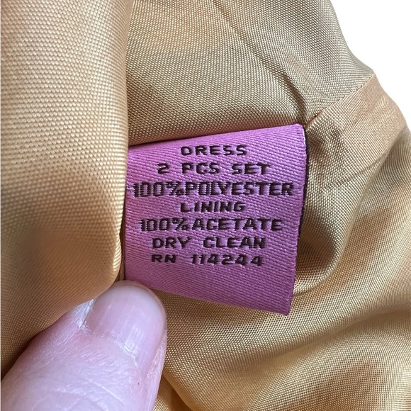 Eliza J Navy Polka Dot Dress with Yellow Belt, Size 6 - Picture 7 of 7